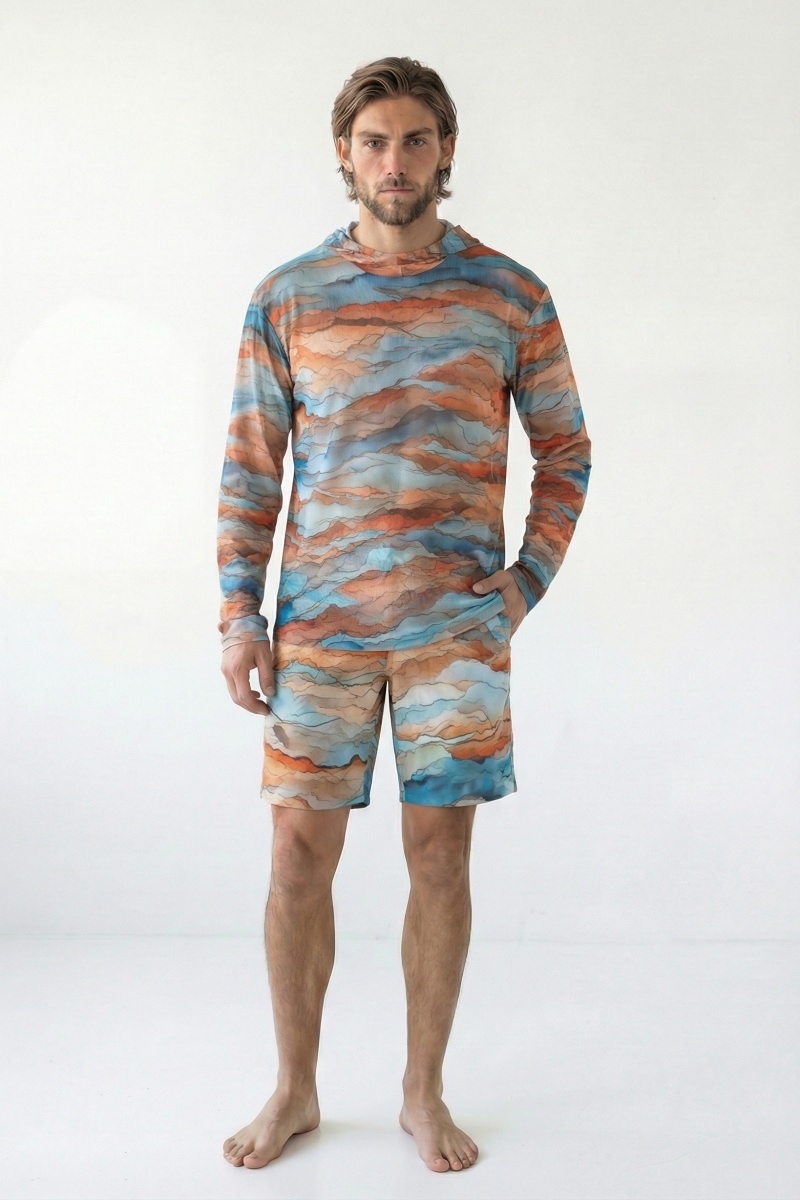 sku: 26003240 | Brand: RoDaSoleil  | Size: Small Medium Large XLarge XXLarge  | Colors: Цветной  | Бренды RoDaSoleil | Мужская коллекция Пляжная одежда | Title: Футболка АНЗА с капюшоном