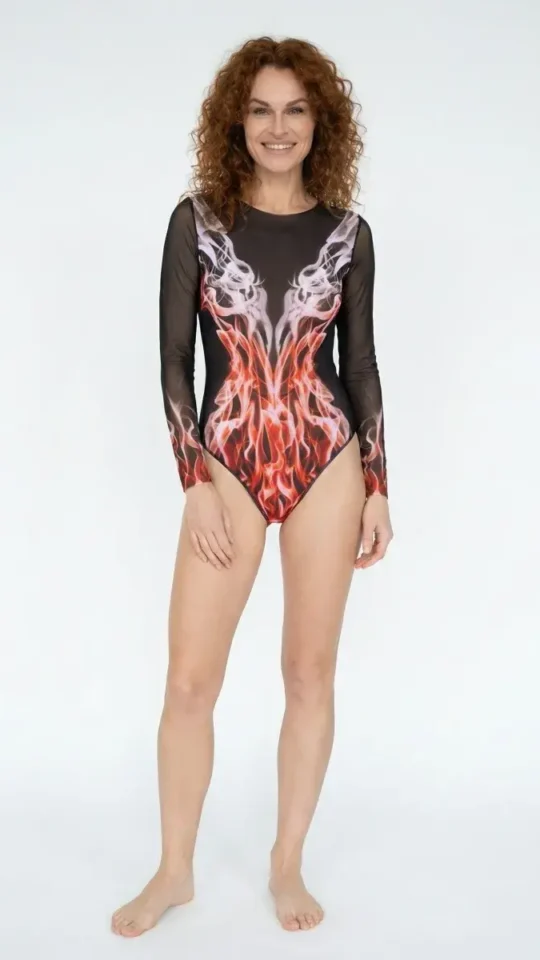 sku: 26001068 | Brand: RoDaSoleil  | Size: XSmall Small Medium Large XLarge  | Colors: Цветной  | Бренды RoDaSoleil | Купальники Слитные | Title: Слитный купальник ОГОНЬ RED