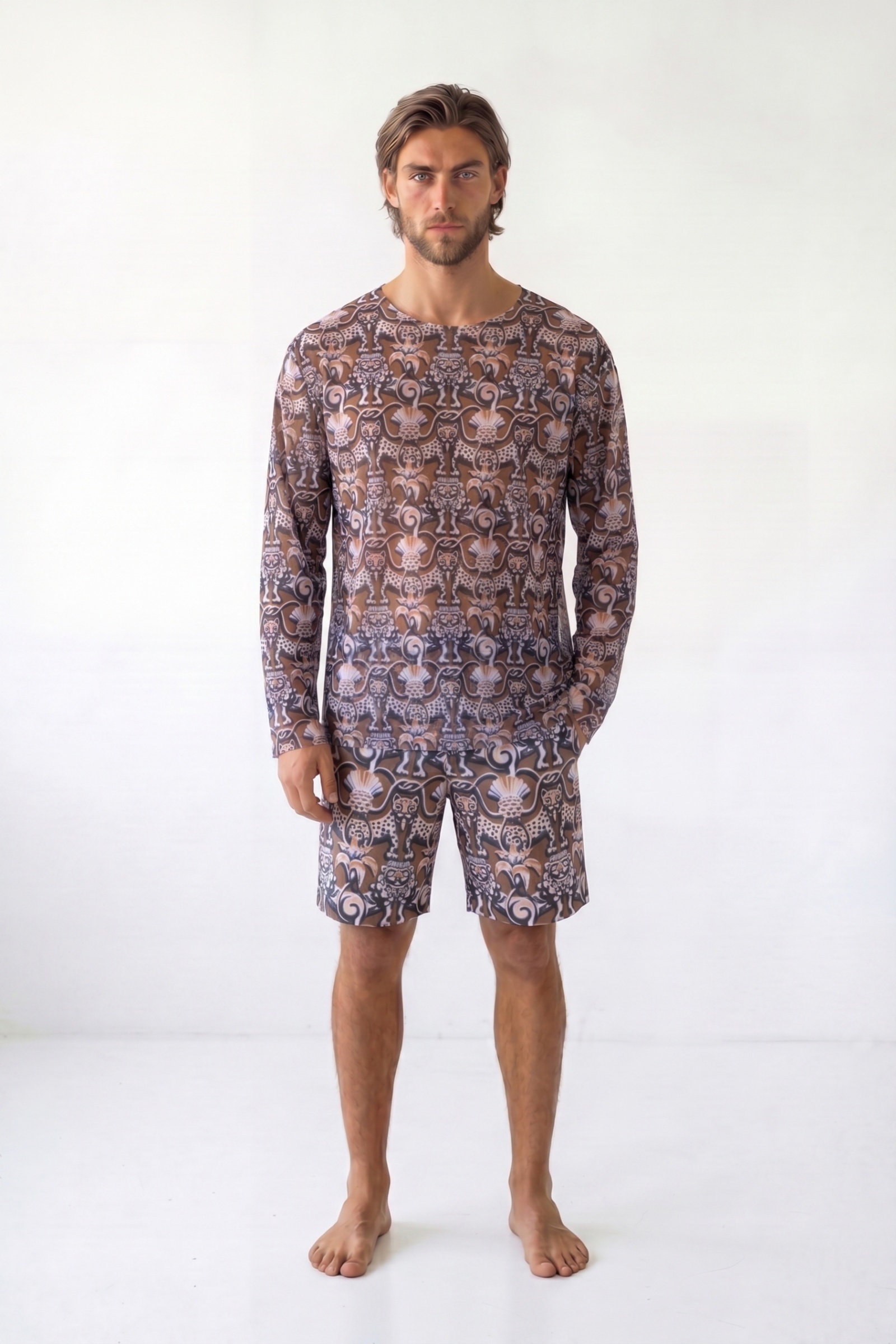 sku: 26003314 | Brand: RoDaSoleil  | Size: Small Medium Large XLarge XXLarge  | Colors: Цветной  | Бренды RoDaSoleil | Мужская коллекция Пляжная одежда | Title: Футболка СРЕДНЕВЕКОВЬЕ Коричневый