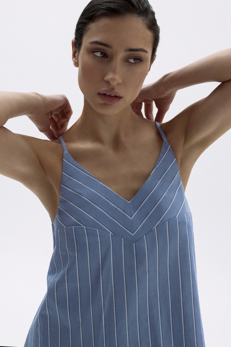 sku: 55494-2+55491-2 | Brand: Laete  | Size: 42 44 46 48 50  | Colors: Джинсовая полоска  | Бренды Laete | Домашняя одежда Пижамы | Title: Пижама с шортами