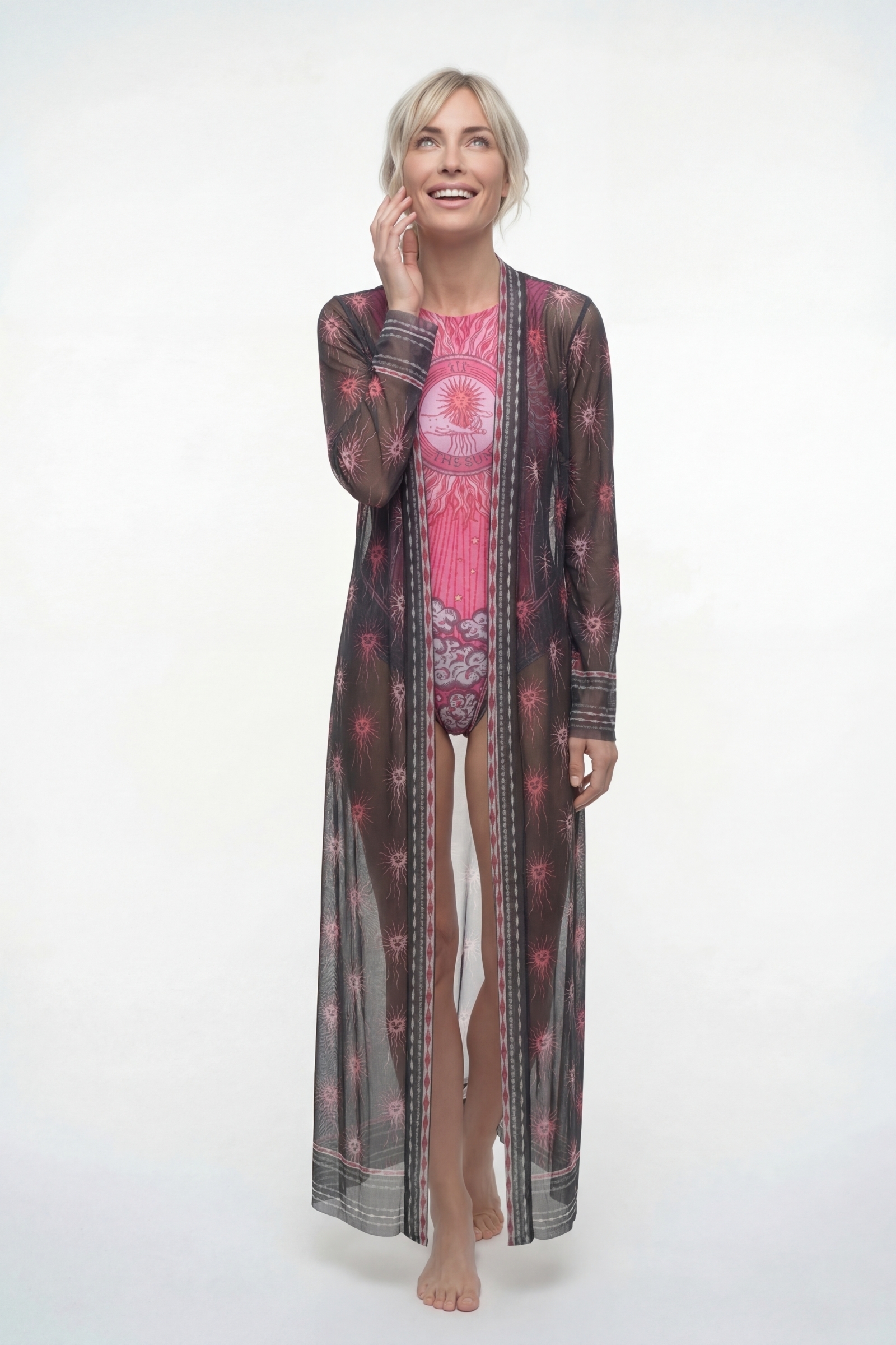 sku: 26002756 | Brand: RoDaSoleil | Size: Onesize | Colors: Цветной | Бренды RoDaSoleil | Пляжная одежда | Title: Халат АРКАН СОЛНЦЕ Серый