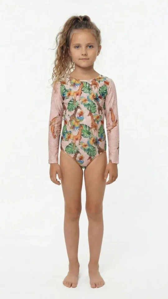 sku: 23002353 | Brand: RoDaSoleil  | Size: 104 110 116 122 128 134 140 146  | Colors: Цветной  | Бренды RoDaSoleil | Детские купальники | Title: Слитный купальник ЖИРАФЫ