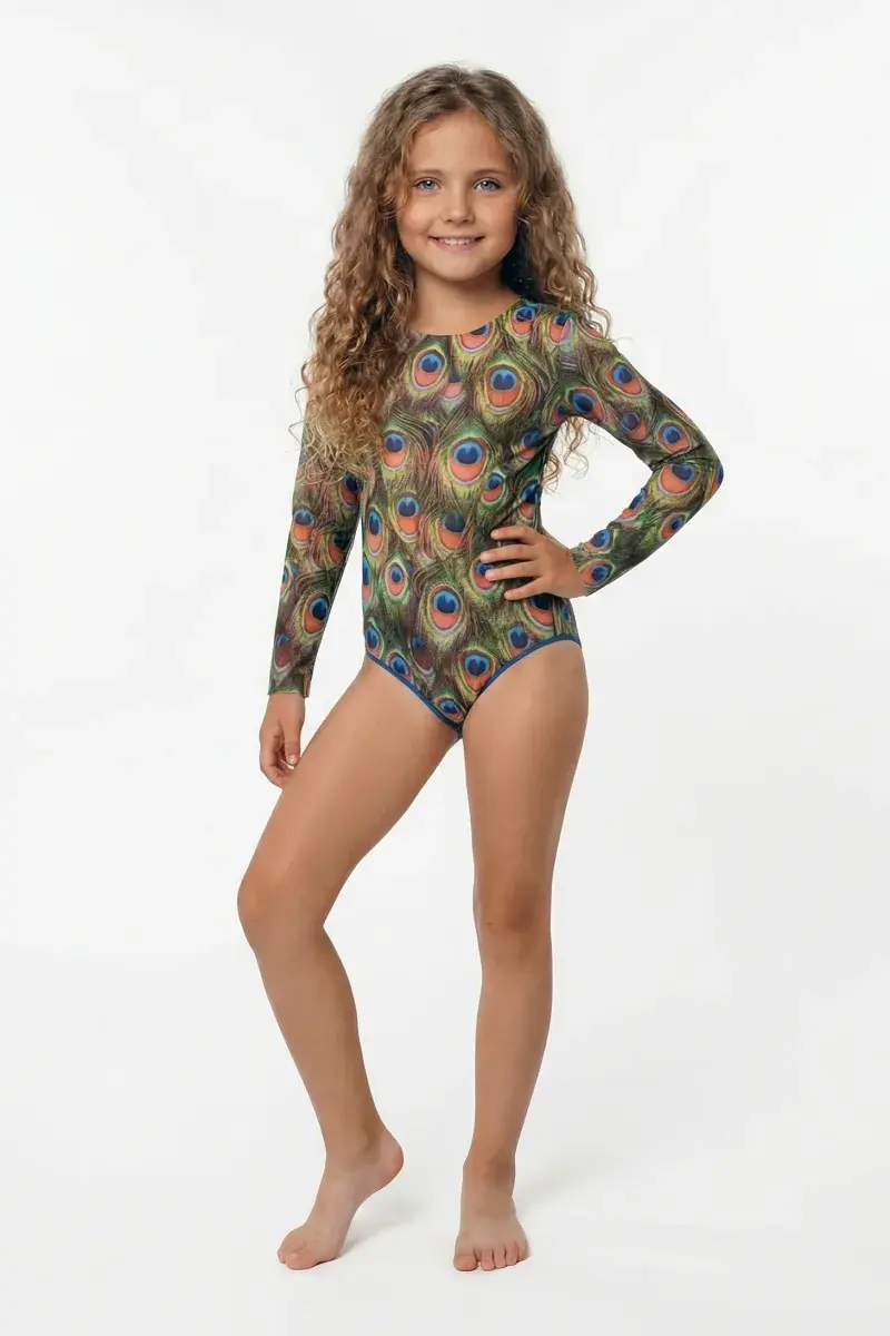 sku: 26002334 | Brand: RoDaSoleil  | Size: 104 110 116 122 128 134 140 146 152 158  | Colors: Цветной  | Бренды RoDaSoleil | Детские купальники | Title: Слитный купальник ПАВЛИН МАЮРА