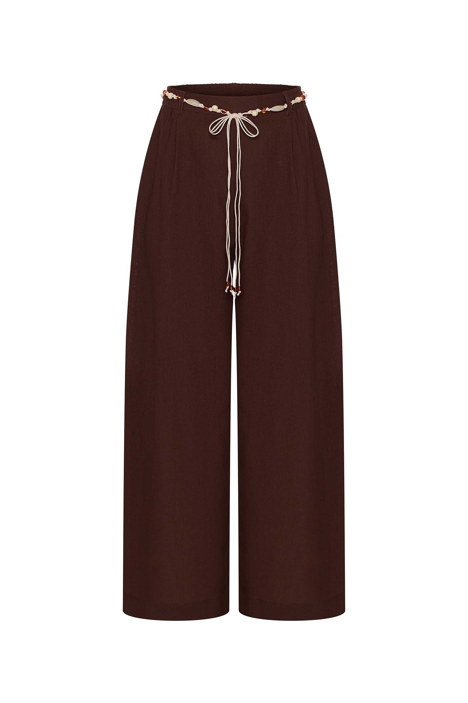 sku: MN-007 | Brand: MY NYMPH  | Size: XS/S M/L  | Colors: Коричневый  | Бренды MY NYMPH | Пляжная одежда | Title: Брюки