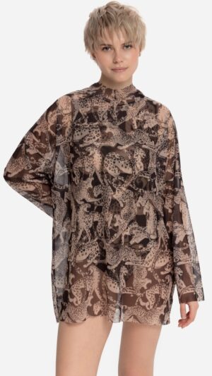 sku: 25004526 | Brand: RoDaSoleil  | Size: L/XL S/M  | Colors: Цветной  | Бренды RoDaSoleil | Пляжная одежда | Title: Футболка ДИКАЯ КОШКА с капюшоном