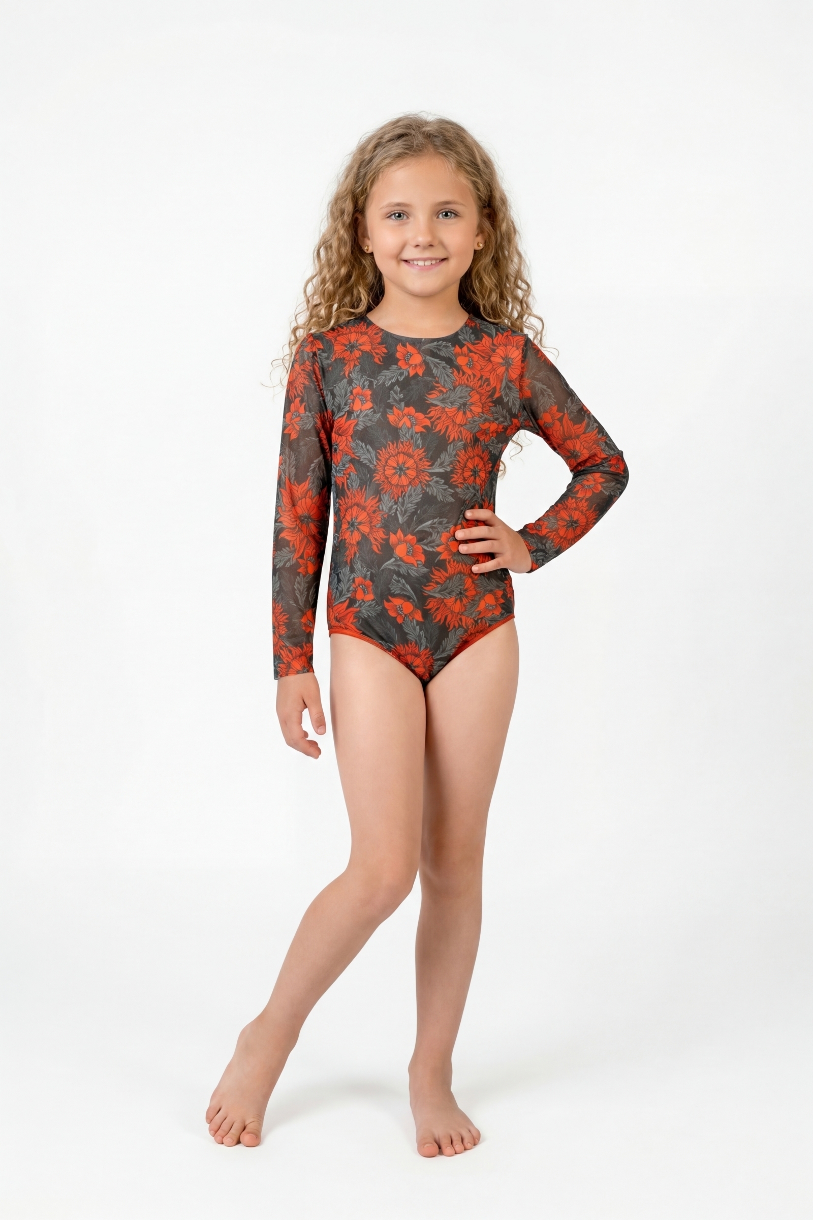 sku: 26002360 | Brand: RoDaSoleil  | Size: 104 110 116 122 128 134 140 146 152 158  | Colors: Цветной  | Бренды RoDaSoleil | Детские купальники | Title: Слитный купальник АРКАН СОЛНЦЕ Оранжевый