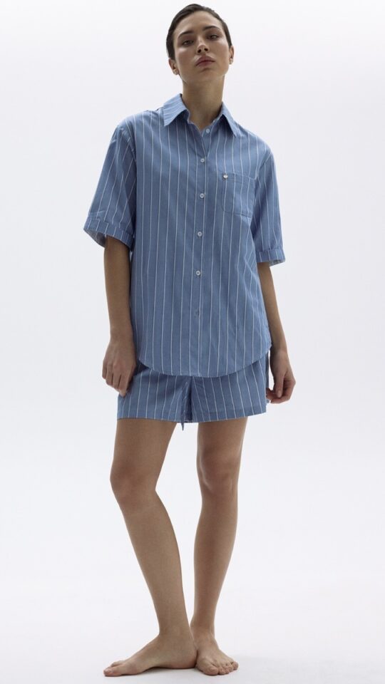 sku: 55490-2+55491-2 | Brand: Laete  | Size: 42 44 46 48 50  | Colors: Джинсовая полоска  | Бренды Laete | Домашняя одежда Пижамы | Title: Пижама с шортами