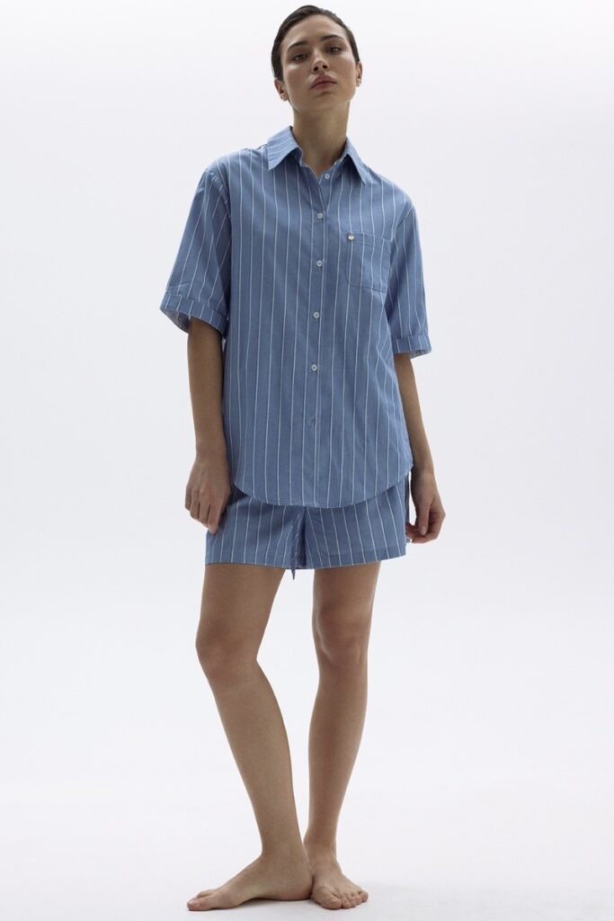 sku: 55490-2+55491-2 | Brand: Laete  | Size: 42 44 46 48 50  | Colors: Джинсовая полоска  | Бренды Laete | Домашняя одежда Пижамы | Title: Пижама с шортами