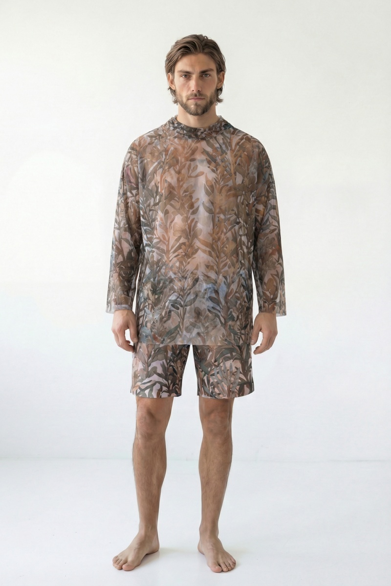 sku: 26003238 | Brand: RoDaSoleil  | Size: Small Medium Large XLarge XXLarge  | Colors: Цветной  | Бренды RoDaSoleil | Мужская коллекция Пляжная одежда | Title: Футболка ОЛИВКИ с капюшоном