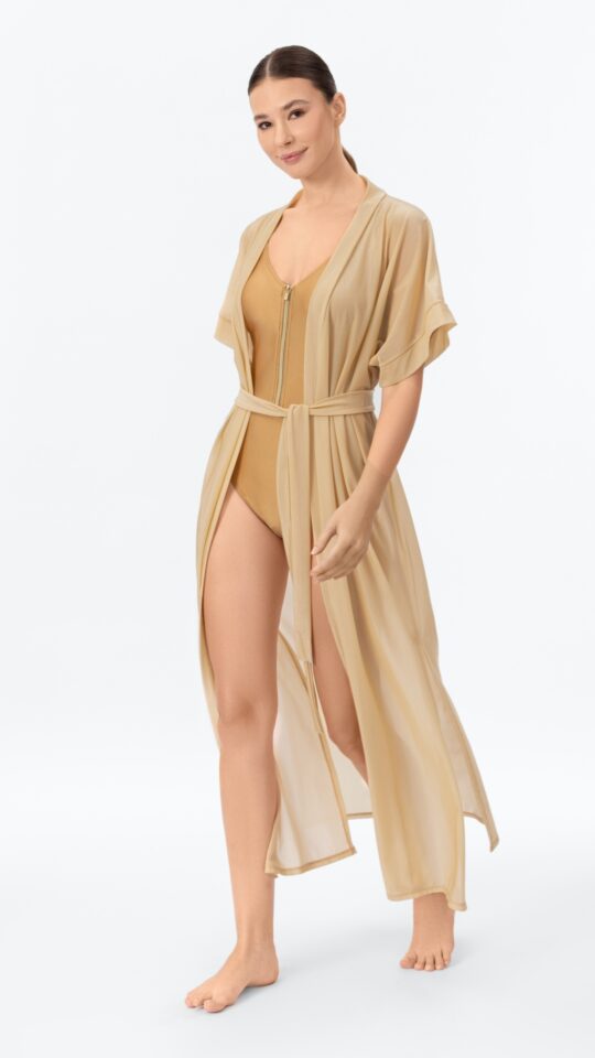 sku: CU26-08 | Brand: Marc Andre  | Size: Small Medium Large XLarge  | Colors: Бежевый  | Бренды Marc&Andre | Пляжная одежда | Title: Пляжная туника TUNIC-ROBE