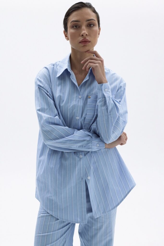 sku: 55492-1+55493-1 | Brand: Laete  | Size: 52 42 44 46 48 50  | Colors: Голубая полоска  | Бренды Laete | Домашняя одежда Пижамы | Title: Пижама с брюками