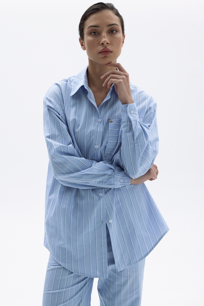 sku: 55492-1+55493-1 | Brand: Laete  | Size: 52 42 44 46 48 50  | Colors: Голубая полоска  | Бренды Laete | Домашняя одежда Пижамы | Title: Пижама с брюками