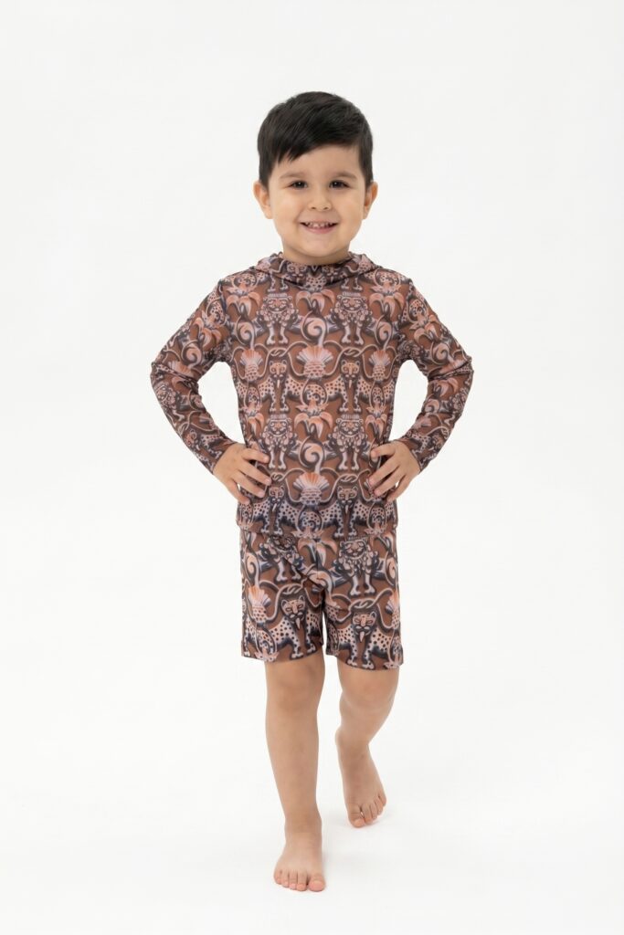 sku: 26002214 | Brand: RoDaSoleil  | Size: 104 110 116 122 128 134 140 146 152 158  | Colors: Цветной  | Бренды RoDaSoleil | Детские купальники | Title: Шорты детские СРЕДНЕВЕКОВЬЕ Коричневый
