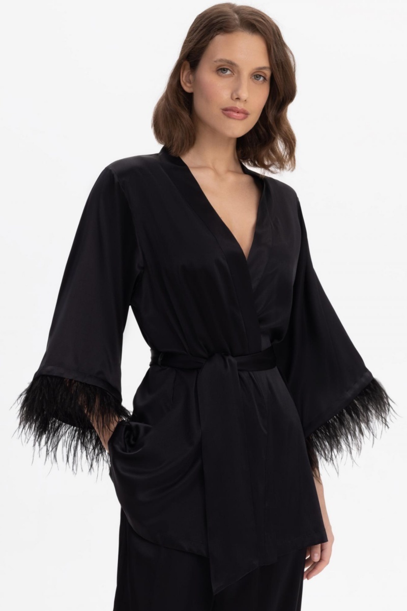 sku: W25-03SS101-S | Brand: Marc Andre  | Size: 36 38 40 42 44 46  | Colors: Черный  | Бренды Marc&Andre | Домашняя одежда Рубашки | Title: Кимоно TENDERLY YOURS