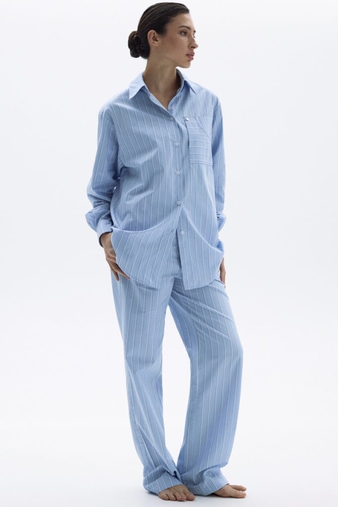 sku: 55492-1+55493-1 | Brand: Laete  | Size: 52 42 44 46 48 50  | Colors: Голубая полоска  | Бренды Laete | Домашняя одежда Пижамы | Title: Пижама с брюками