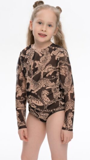 sku: 25002326 | Brand: RoDaSoleil  | Size: 104 110 116 122 134 140 146 152 158  | Colors: Цветной  | Бренды RoDaSoleil | Детские купальники | Title: Слитный купальник ДИКАЯ КОШКА
