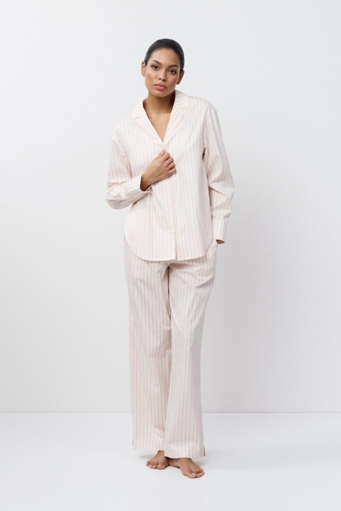 sku: ZEPHYR | Brand: Aruelle  | Size: XSmall Small Medium Large XLarge XXLarge  | Colors: Кремовый/Розовый  | Бренды Aruelle | Домашняя одежда Пижамы | Title: Пижама с брюками ZEPHYR
