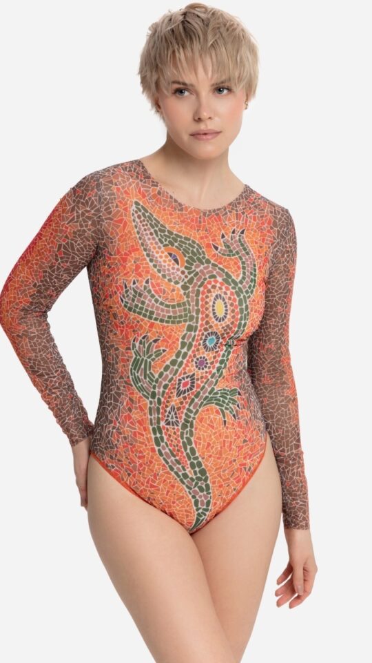 sku: 25001058 | Brand: RoDaSoleil  | Size: XSmall Small Medium Large XLarge  | Colors: Оранжевый  | Бренды RoDaSoleil | Купальники Слитные | Title: Слитный купальник КРОКОДИЛ ОРАНЖЕВЫЙ