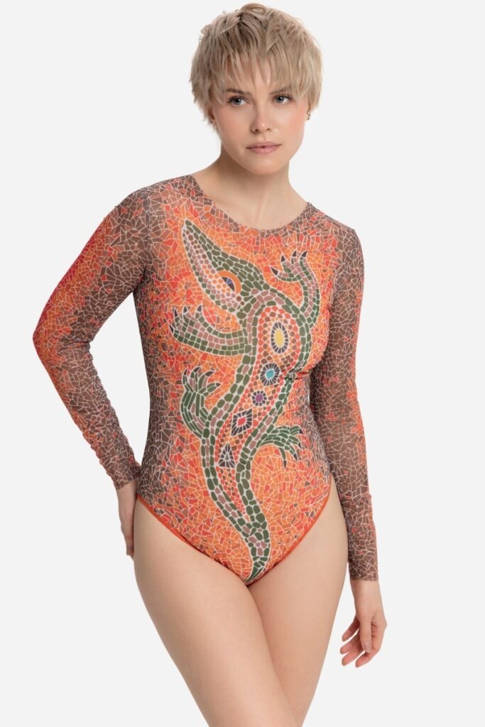 sku: 25001058 | Brand: RoDaSoleil  | Size: XSmall Small Medium Large XLarge  | Colors: Оранжевый  | Бренды RoDaSoleil | Купальники Слитные | Title: Слитный купальник КРОКОДИЛ ОРАНЖЕВЫЙ