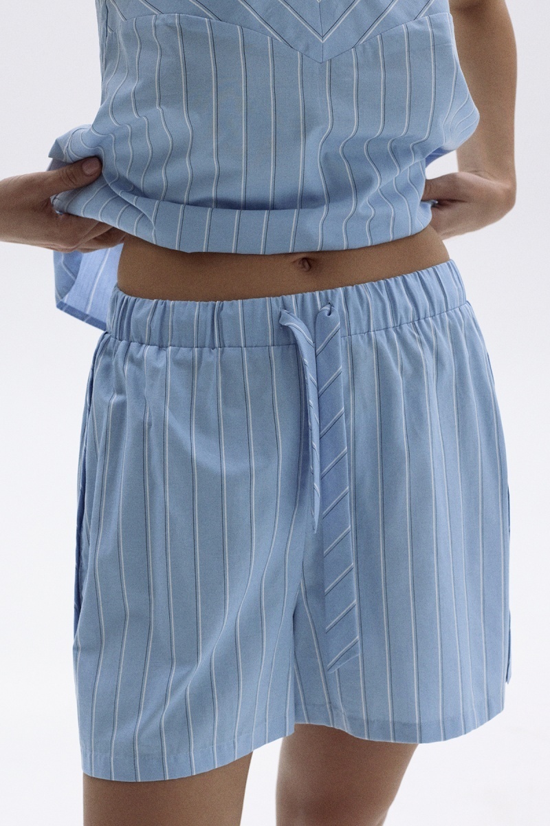 sku: 55494-1+55491-1 | Brand: Laete  | Size: 42 44 46 48 50  | Colors: Голубая полоска  | Бренды Laete | Домашняя одежда Пижамы | Title: Пижама с шортами