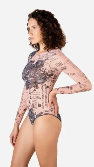 sku: 24001031 | Brand: RoDaSoleil  | Size: XSmall Small Medium Large XLarge  | Colors: Нюд  | Бренды RoDaSoleil | Купальники Слитные | Title: Слитный купальник ТАТУ БОДИ-АРТ