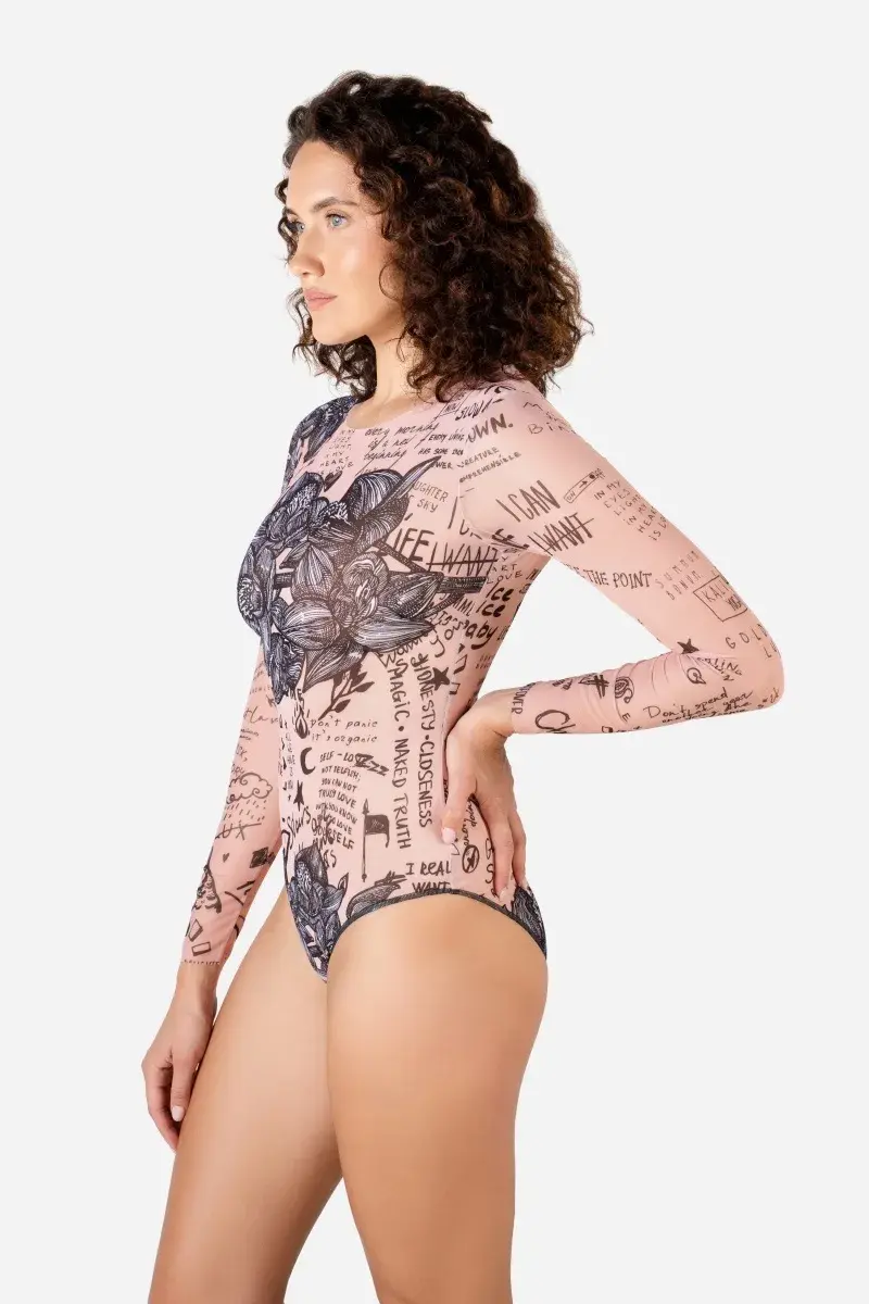 sku: 24001031 | Brand: RoDaSoleil | Size: XSmall Small Medium Large XLarge | Colors: Нюд | Бренды RoDaSoleil | Купальники Слитные | Title: Слитный купальник ТАТУ БОДИ-АРТ