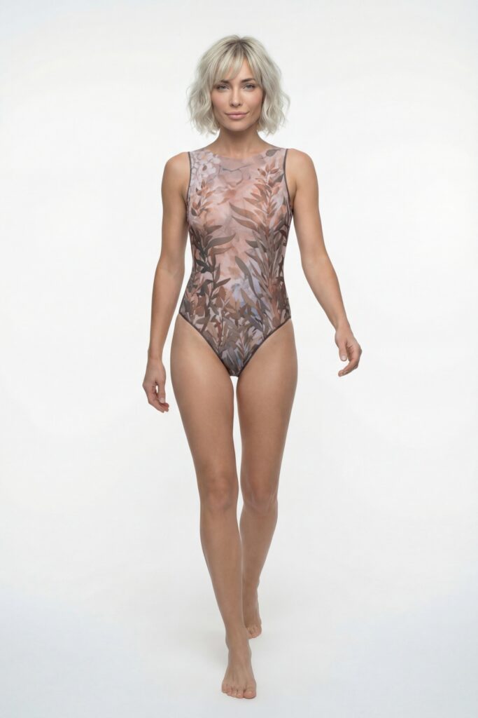 Слитный купальник ОЛИВКИ