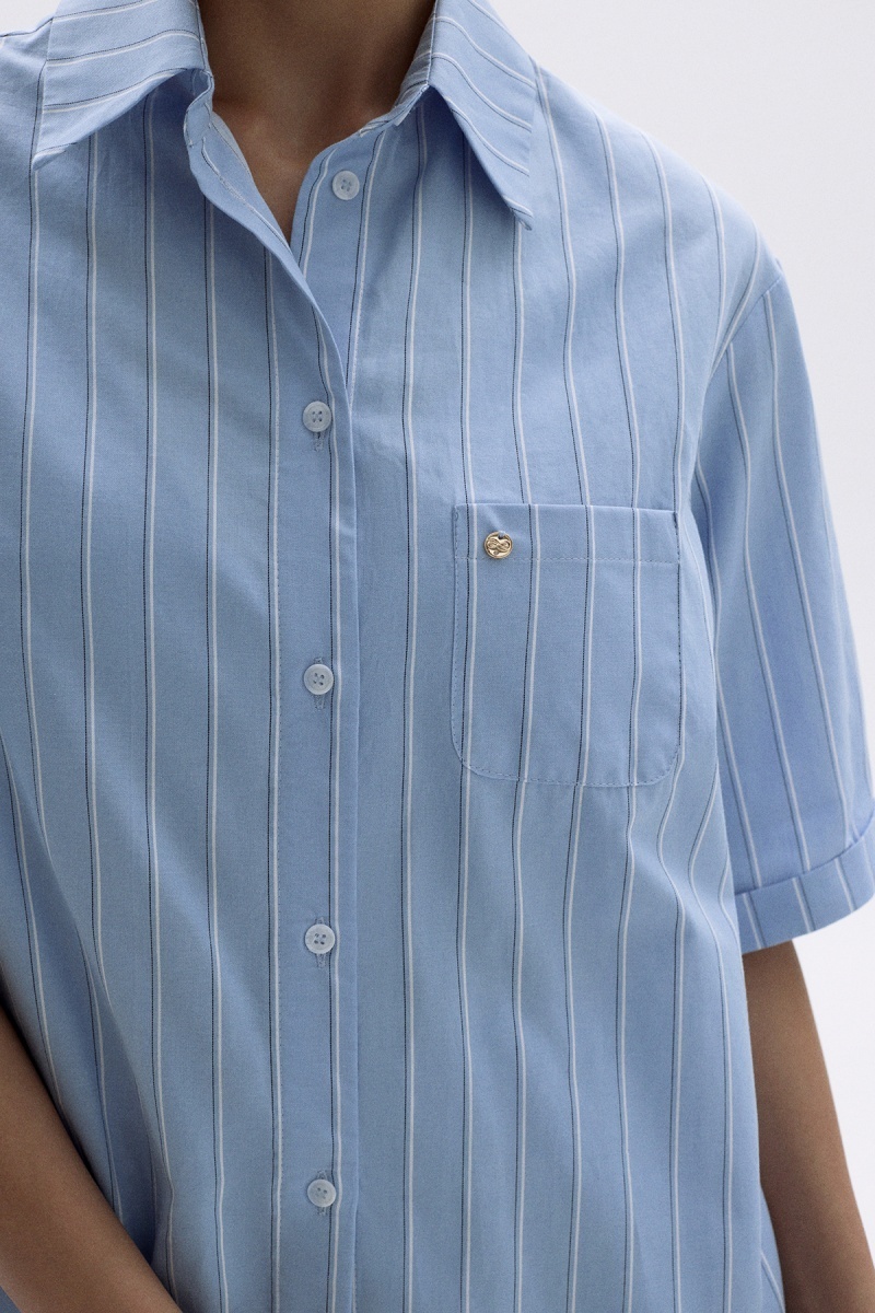 sku: 55490-1+55491-1 | Brand: Laete  | Size: 42 44 46 48 50  | Colors: Голубая полоска  | Бренды Laete | Домашняя одежда Пижамы | Title: Пижама с шортами