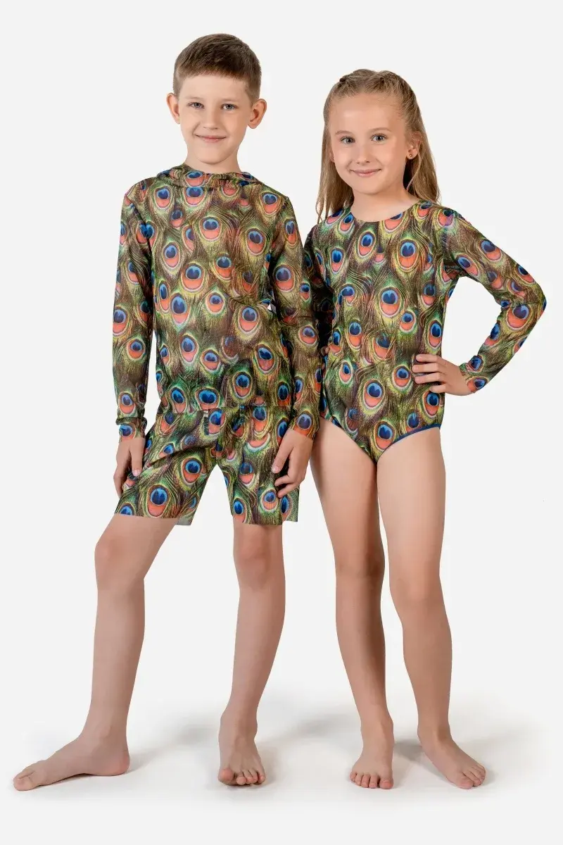 sku: 26002234 | Brand: RoDaSoleil  | Size: 104 110 116 122 128 134 140 146 152 158  | Colors: Цветной  | Бренды RoDaSoleil | Детские купальники | Title: Шорты детские ПАВЛИН МАЮРА