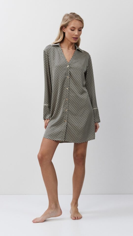 sku: ROMIE | Brand: Aruelle  | Size: XSmall Small Medium Large XLarge XXLarge  | Colors: Черный/Бежевый  | Бренды Aruelle | Домашняя одежда Сорочки | Title: Сорочка ROMIE