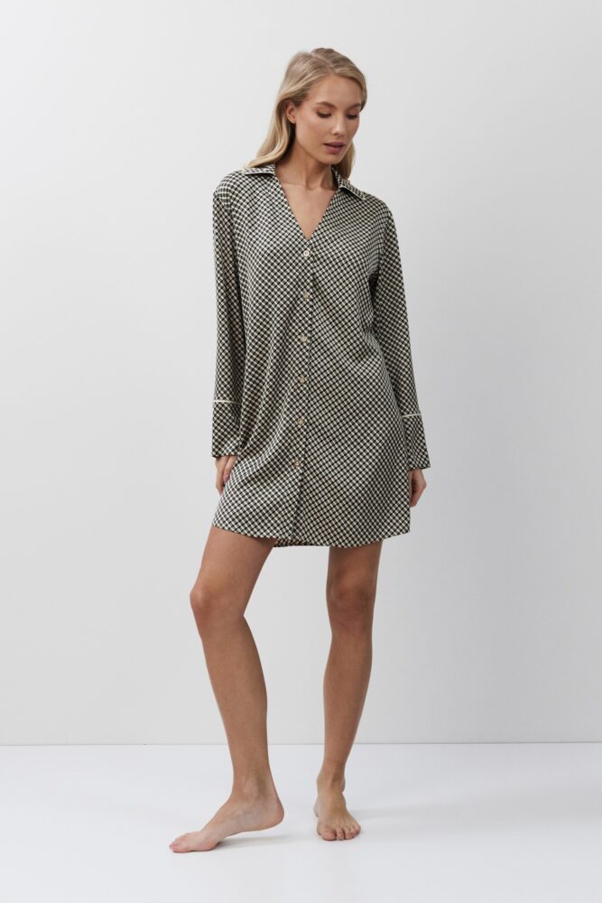 sku: ROMIE | Brand: Aruelle  | Size: XSmall Small Medium Large XLarge XXLarge  | Colors: Черный/Бежевый  | Бренды Aruelle | Домашняя одежда Сорочки | Title: Сорочка ROMIE