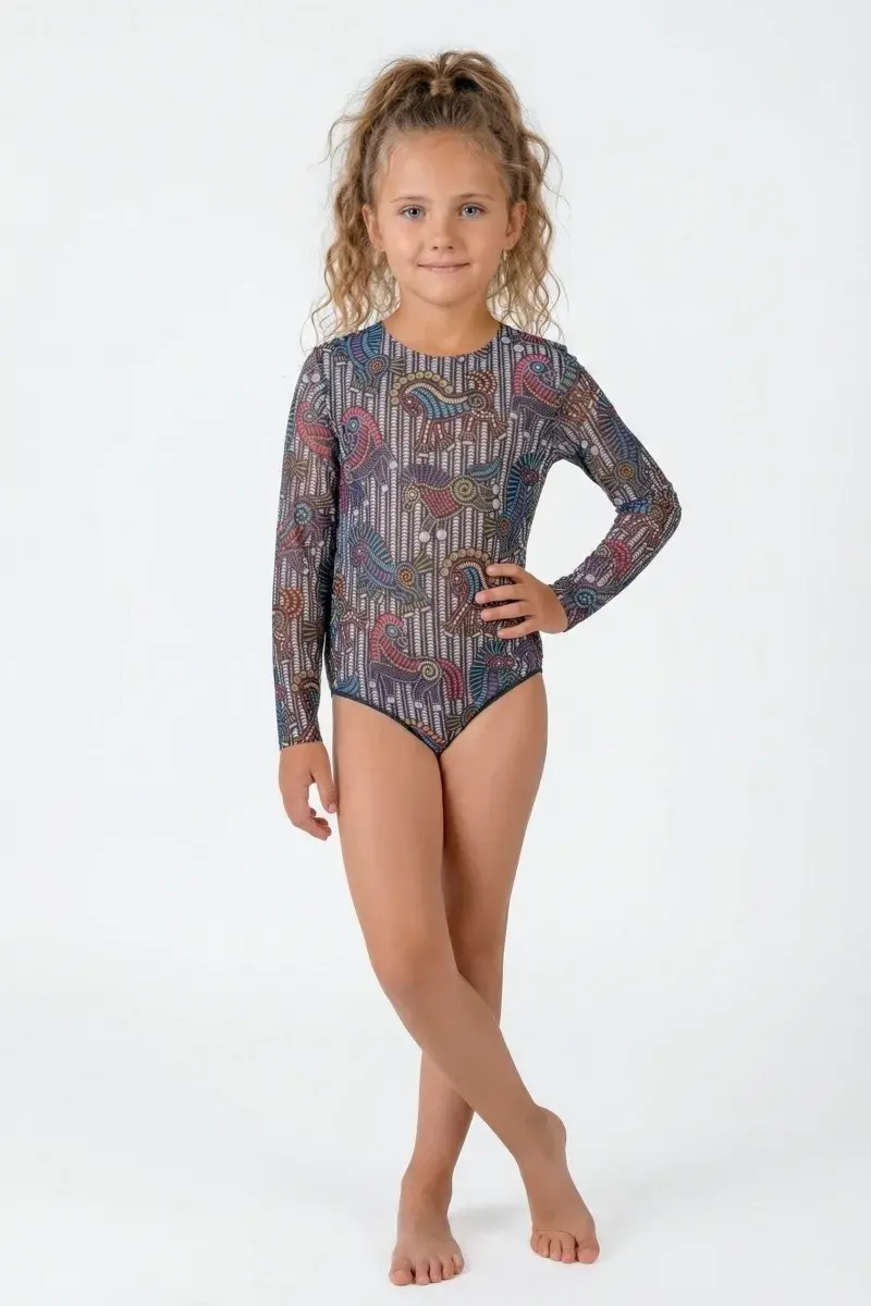 sku: 26002362 | Brand: RoDaSoleil | Size: 104 110 116 122 128 134 140 146 152 | Colors: Цветной | Бренды RoDaSoleil | Детские купальники | Title: Слитный купальник ГОД ЛОШАДИ