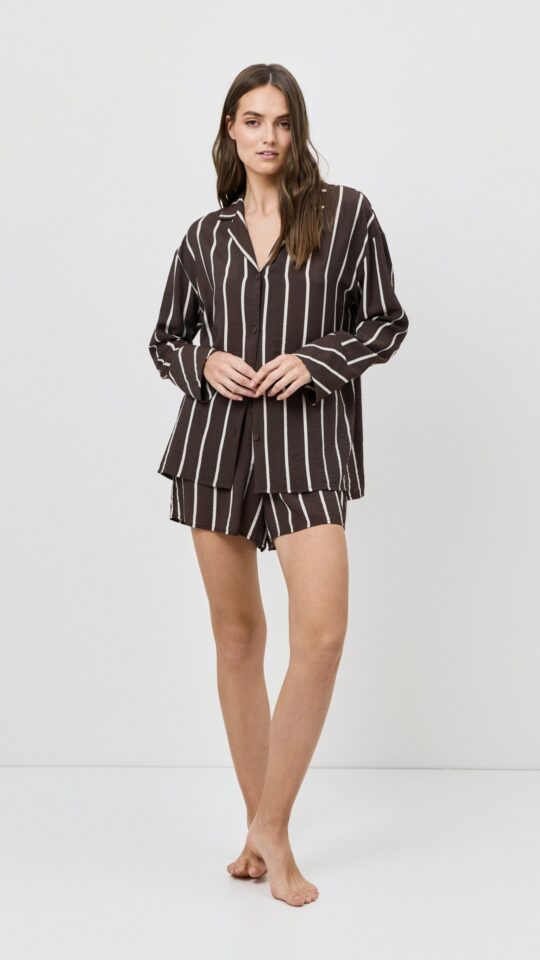 sku: CEDAR | Brand: Aruelle  | Size: XSmall Small Medium Large XLarge XXLarge  | Colors: Шоколадный/Молочный  | Бренды Aruelle | Домашняя одежда Костюмы | Title: Комплект с шортами CEDAR