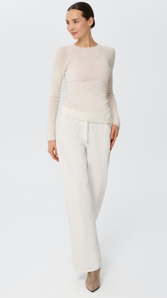 sku: W25-00MW1819 | Brand: Marc Andre  | Size: 36 38 40 42 44 46  | Colors: Белый  | Бренды Marc&Andre | Кашемир Джемперы | Title: Лонгслив SHEER WHISPER