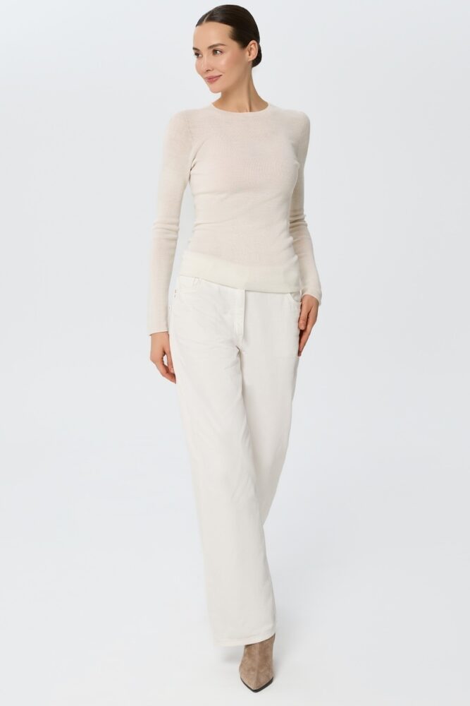 sku: W25-00MW1819 | Brand: Marc Andre  | Size: 36 38 40 42 44 46  | Colors: Белый  | Бренды Marc&Andre | Кашемир Джемперы | Title: Лонгслив SHEER WHISPER