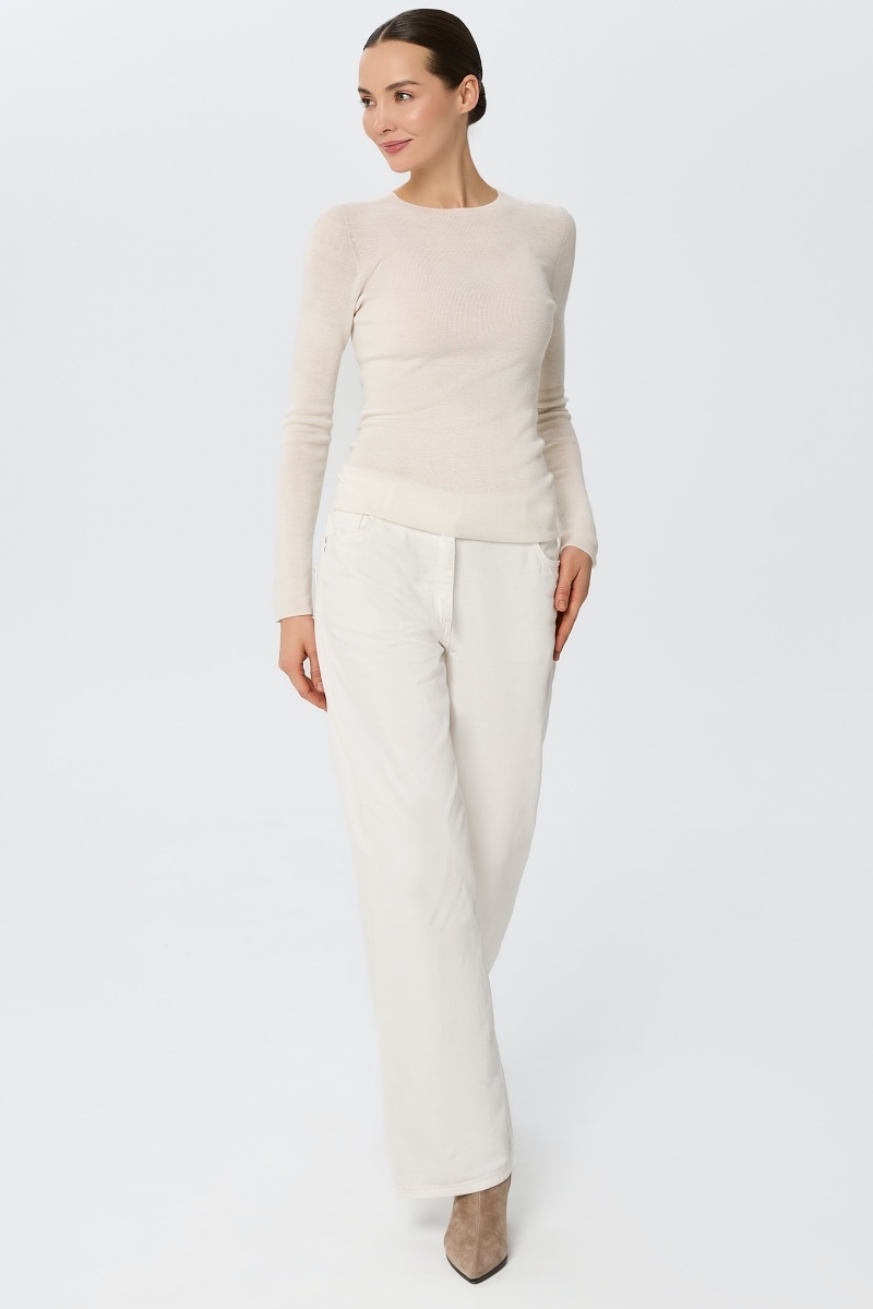 sku: W25-00MW1819 | Brand: Marc Andre  | Size: 36 38 40 42 44 46  | Colors: Белый  | Бренды Marc&Andre | Кашемир Джемперы | Title: Лонгслив SHEER WHISPER