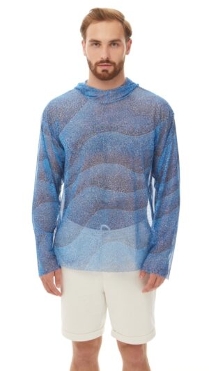 sku: 25003248 | Brand: RoDaSoleil  | Size: XSmall Small Medium Large XLarge XXLarge  | Colors: Цветной  | Бренды RoDaSoleil | Пляжная одежда | Мужская коллекция Пляжная одежда | Title: Футболка ВОЛНА МОЗАИКА с капюшоном