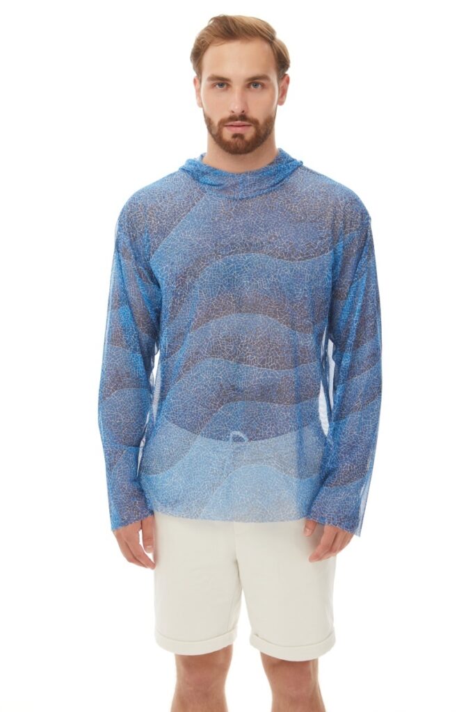sku: 25003248 | Brand: RoDaSoleil  | Size: XSmall Small Medium Large XLarge XXLarge  | Colors: Цветной  | Бренды RoDaSoleil | Мужская коллекция Пляжная одежда | Title: Футболка ВОЛНА МОЗАИКА с капюшоном