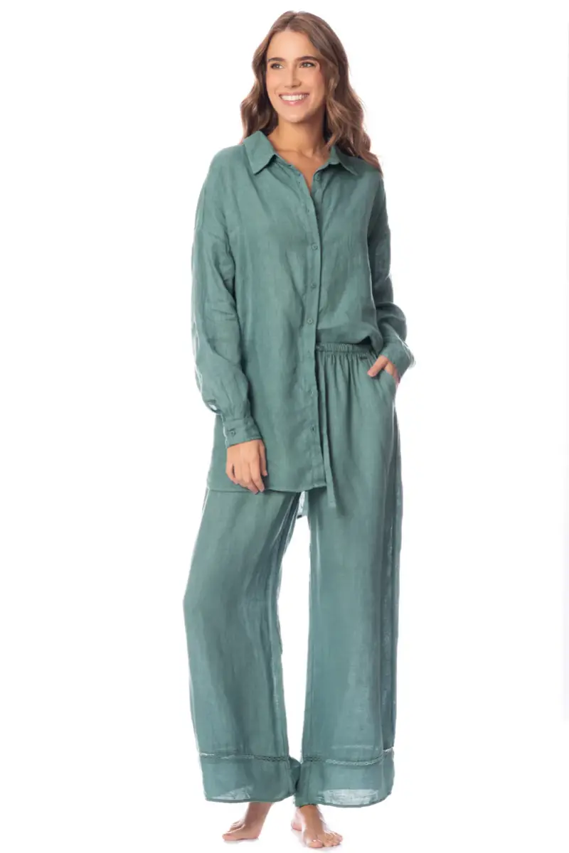sku: PT2121CPA004 | Brand: Maaji  | Size: Medium Large  | Colors: Серо-зеленый  | Бренды Maaji | Пляжная одежда | Title: Брюки EUCALYPTUS GREEN