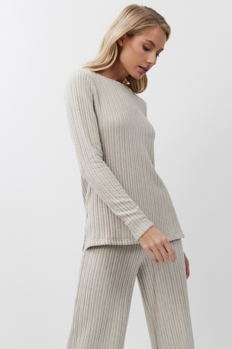 sku: ESTELLE SET | Brand: Aruelle  | Size: XSmall Small Medium Large XLarge XXLarge  | Colors: Светло-бежевый  | Бренды Aruelle | Домашняя одежда Костюмы | Title: Комплект с брюками ESTELLE SET