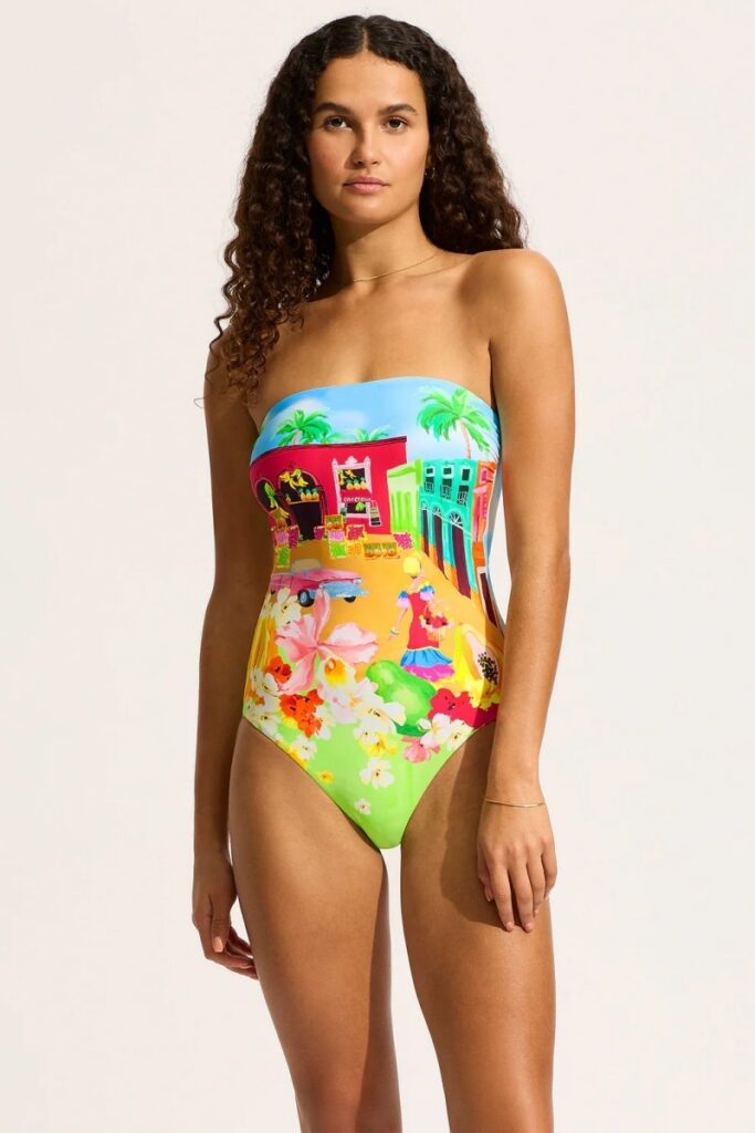 sku: 11099-231 | Brand: Seafolly  | Size: Small Medium Large  | Colors: Бирюзовый  | Бренды Seafolly | Купальники Слитные | Title: Купальник слитный CUBA