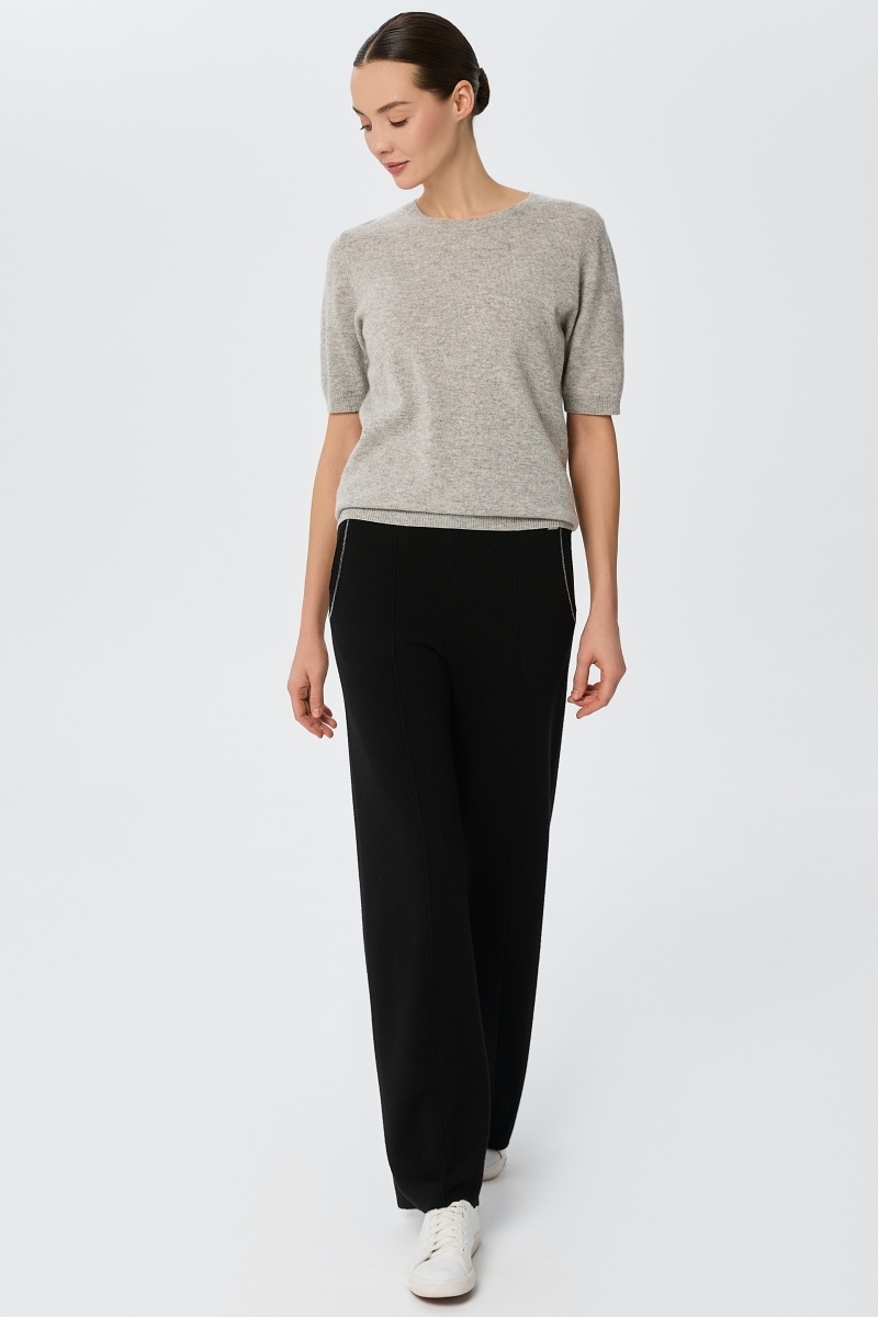 sku: W25-00CH1608 | Brand: Marc Andre  | Size: 36 38 40 42 44 46  | Colors: Серый  | Бренды Marc&Andre | Кашемир Джемперы | Title: Джемпер с коротким рукавом DAILY DELIGHT