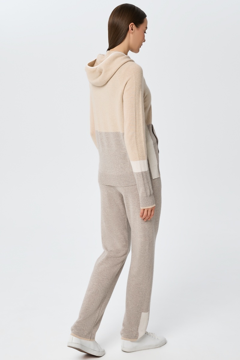 sku: W25-00CH0614 | Brand: Marc Andre | Size: 36 38 40 42 44 46 | Colors: Бежевый | Бренды Marc&Andre | Кашемир Джемперы | Title: Джемпер на молнии с капюшоном URBAN BLOCK