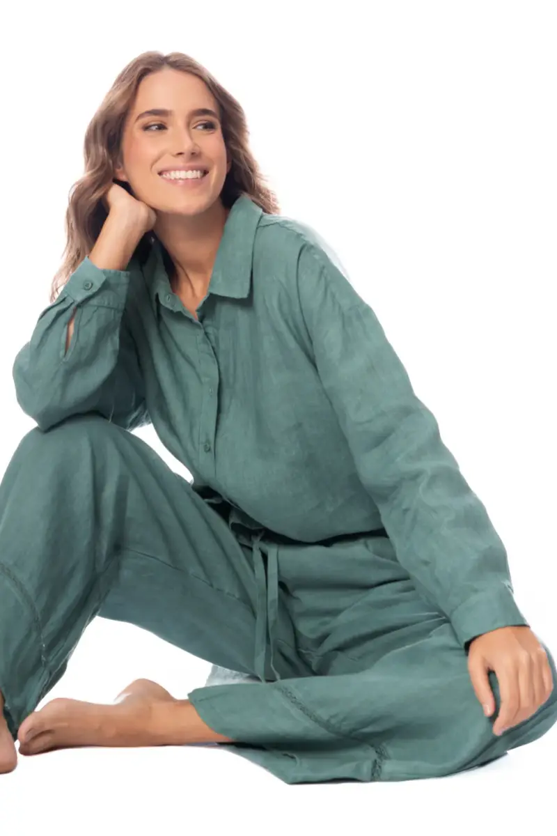 sku: PT2075CLS008 | Brand: Maaji  | Size: Medium Large  | Colors: Темный зеленый  | Бренды Maaji | Пляжная одежда | Title: Рубашка EUCALYPTUS GREEN