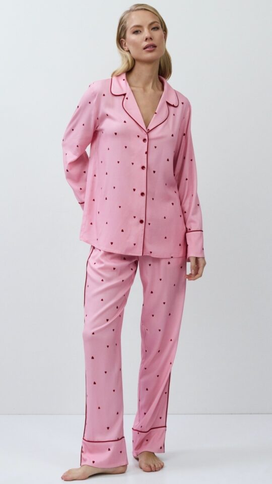 sku: CHERIE | Brand: Aruelle  | Size: XSmall Small Medium Large XLarge XXLarge  | Colors: Розовый  | Бренды Aruelle | Домашняя одежда Пижамы | Title: Пижама с брюками CHERIE