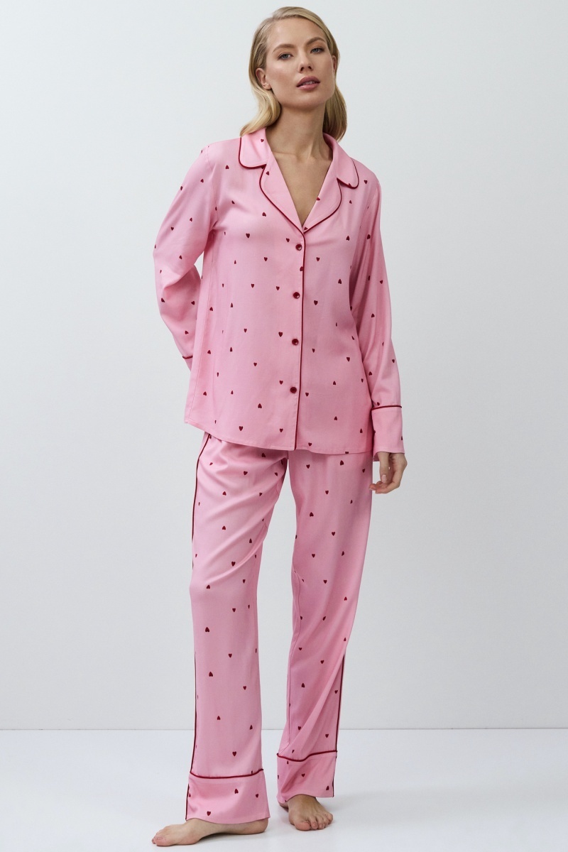 sku: CHERIE | Brand: Aruelle | Size: XSmall Small Medium Large XLarge XXLarge | Colors: Розовый | Бренды Aruelle | Домашняя одежда Пижамы | Title: Пижама с брюками CHERIE