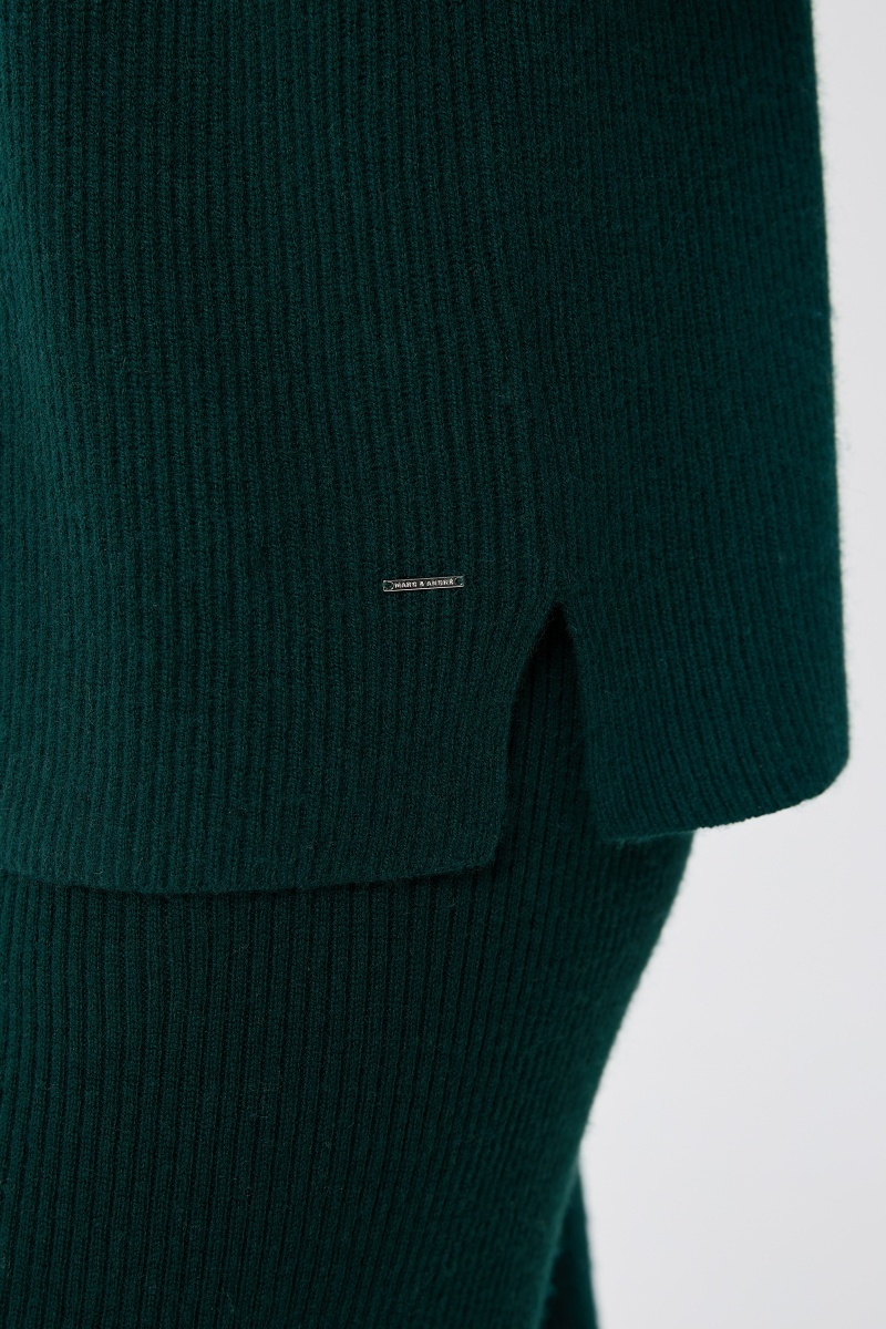 sku: W25-00CH0323 | Brand: Marc Andre  | Size: 36 38 40 42 44 46  | Colors: Изумруд  | Бренды Marc&Andre | Кашемир Джемперы | Title: Свитер с воротником на молнии QUITE MOTION