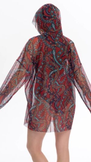 sku: 25004574 | Brand: RoDaSoleil  | Size: L/XL S/M  | Colors: Цветной  | Бренды RoDaSoleil | Пляжная одежда | Title: Футболка ЗМЕИ МОЗАИКА с капюшоном