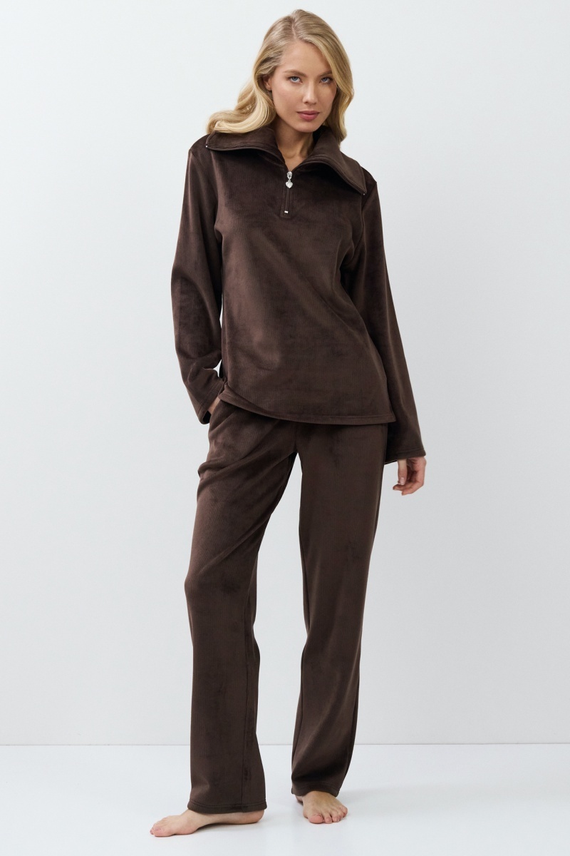 sku: MILENE SET SOFT | Brand: Aruelle  | Size: XSmall Small Medium Large XLarge XXLarge  | Colors: Шоколадный  | Бренды Aruelle | Домашняя одежда Костюмы | Title: Комплект с брюками MILENE SET SOFT