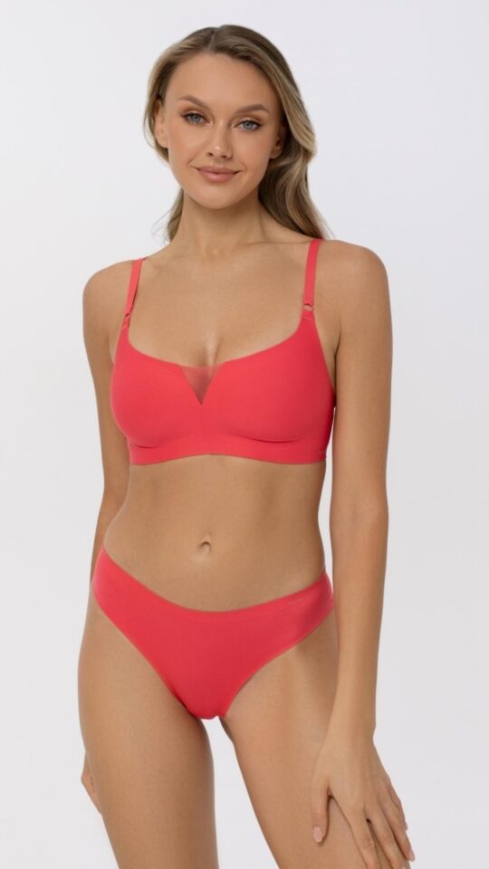 sku: S25-0864-01-TRS-SY | Brand: Marc Andre  | Size: 36 38 40 42 44  | Colors: Коралл  | Бренды Marc&Andre | Бюстгальтер Нижнее белье Бескаркасный | Title: Бюстгальтер SECOND SKIN